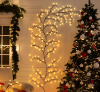 96-LED Willow Vine Fairy Light | USB/Solar Powered Decorative Wall Light for Room, Wedding & Christmas